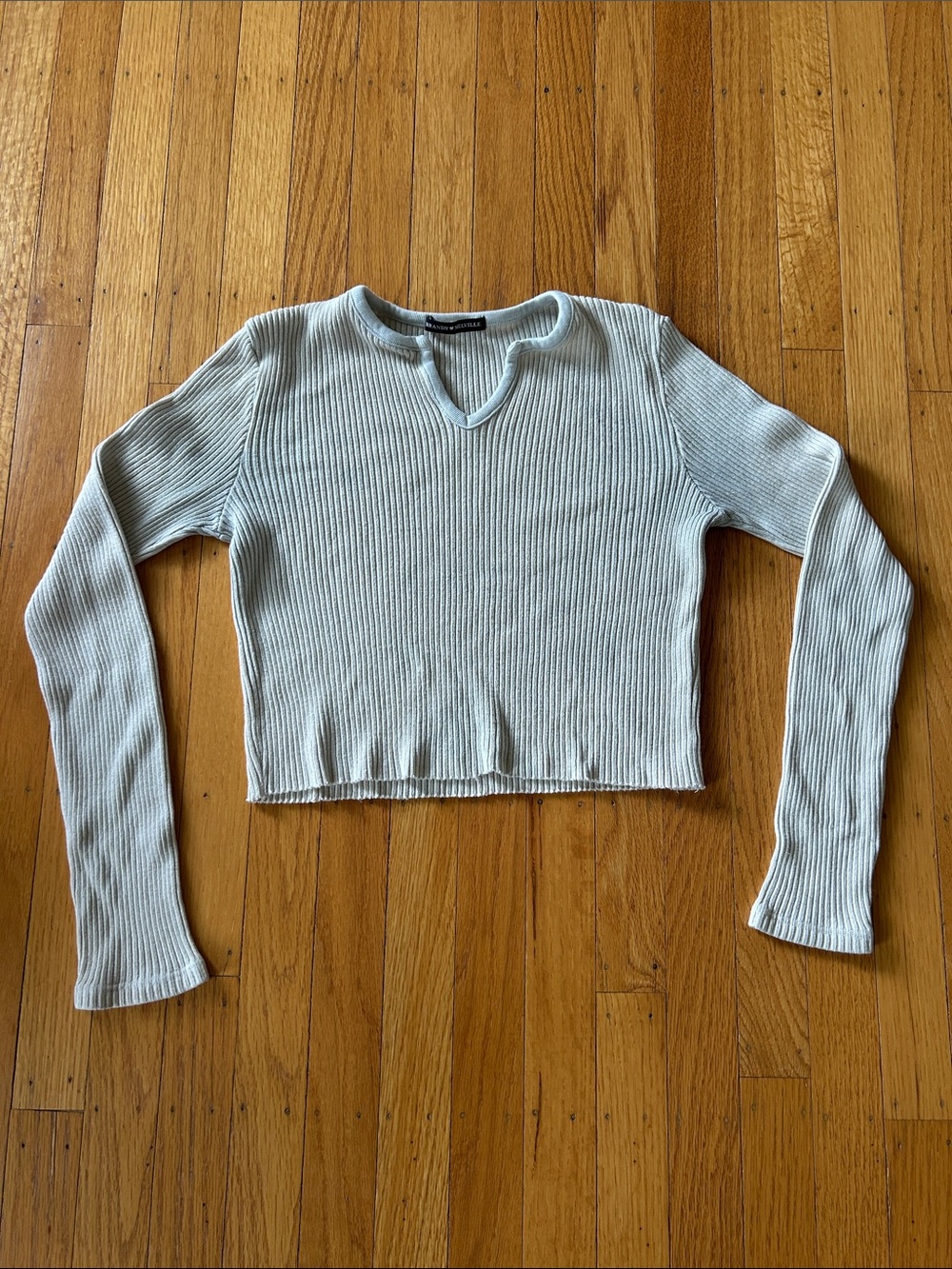 Brandy Melville Ribbed Long-Sleeve Top